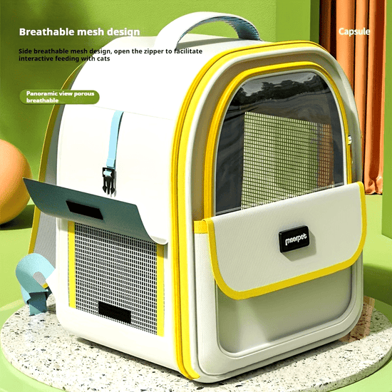 Spacious Pet Carrier Backpack  Breathable Transparent and Ventilated Design for Comfortable Travel with Cats and Dogs  Ideal for Outdoor Adventures and Daily Commutes